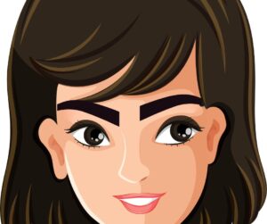 Let's talk about eyebrows - or whybrows, a cartoon of a woman with thickly drawn eyebrows