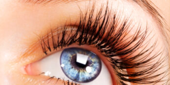 Woman blue eye with extremely long eyelashes Let's Talk About Eyebrows, natural shaped brow