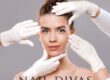 Transform Your Look with Nail Divas Beauty Clinic, Whitchurch Cardiff. Image shows a model surrounded by gloved hands about to perform treatments